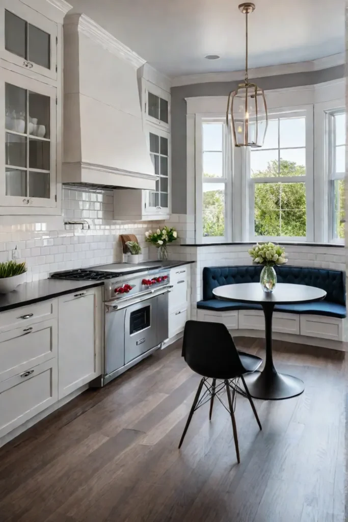 A timeless traditional kitchen with white subway tile and granite countertops