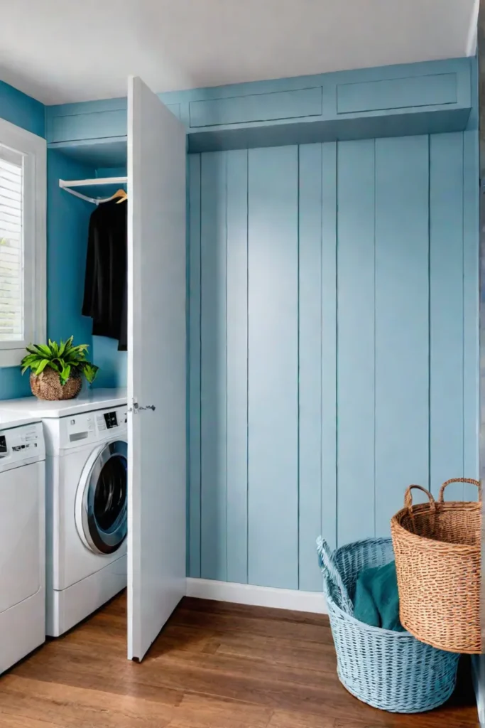A cozy laundry room with spacesaving appliances
