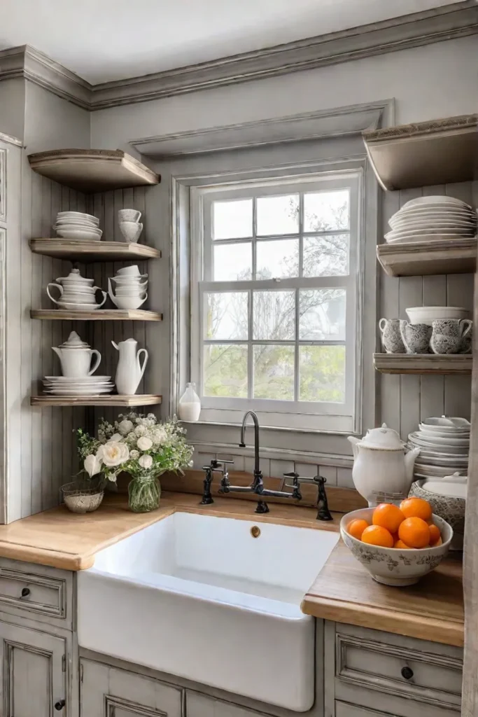 French country kitchen with rustic elegance and Frenchinspired accents
