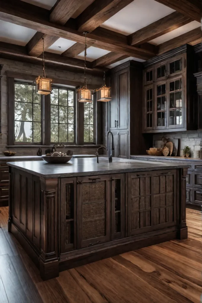 Hickory kitchen with rustic charm