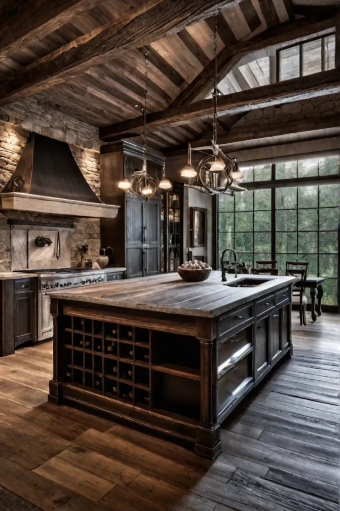 Kitchen with reclaimed wood accents