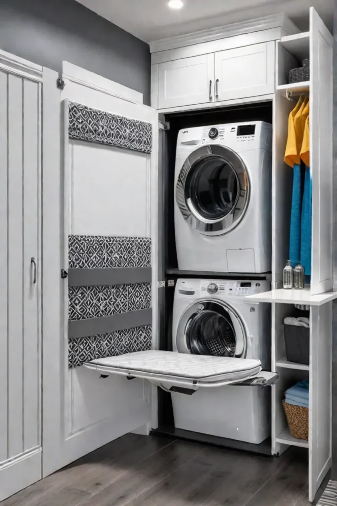 Laundry closet with efficient use of space