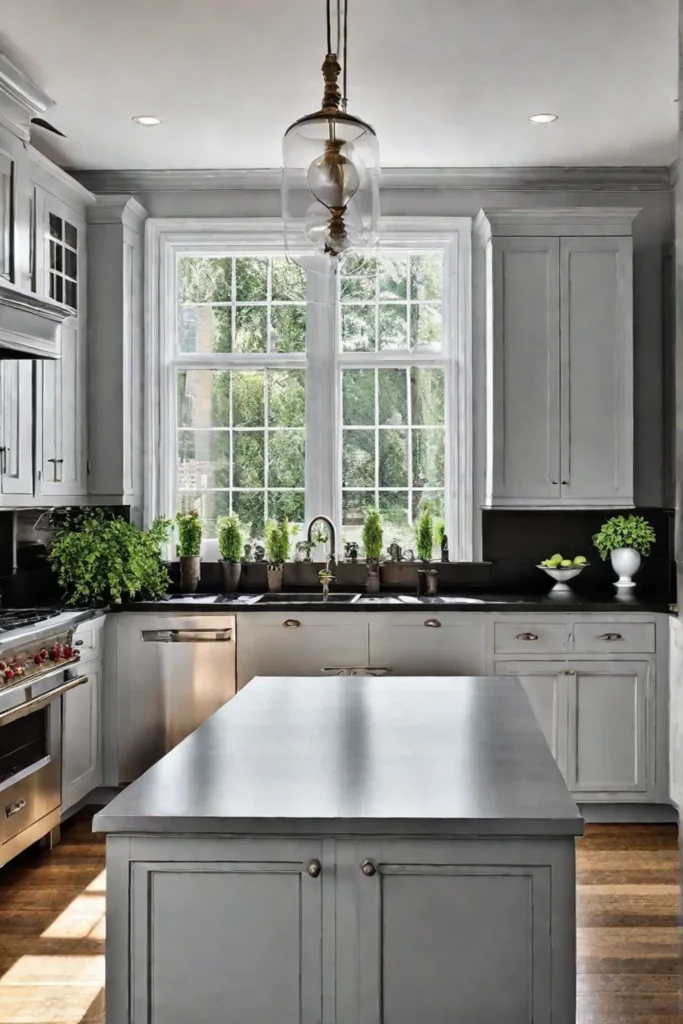 Modernizing a traditional kitchen with a fresh coat of paint on the cabinets
