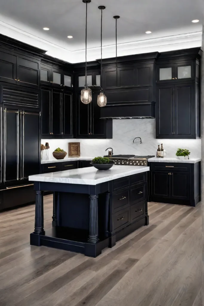 Traditional kitchen with a bold and sophisticated aesthetic