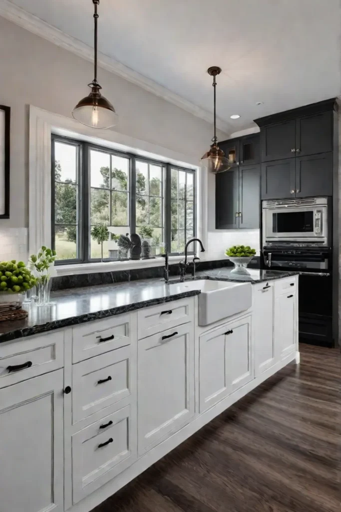 White shaker cabinets in a traditional kitchen