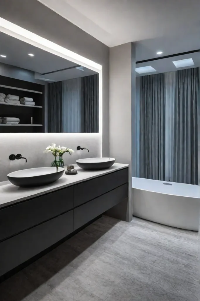 Bathroom vanity lighting creating a relaxing atmosphere