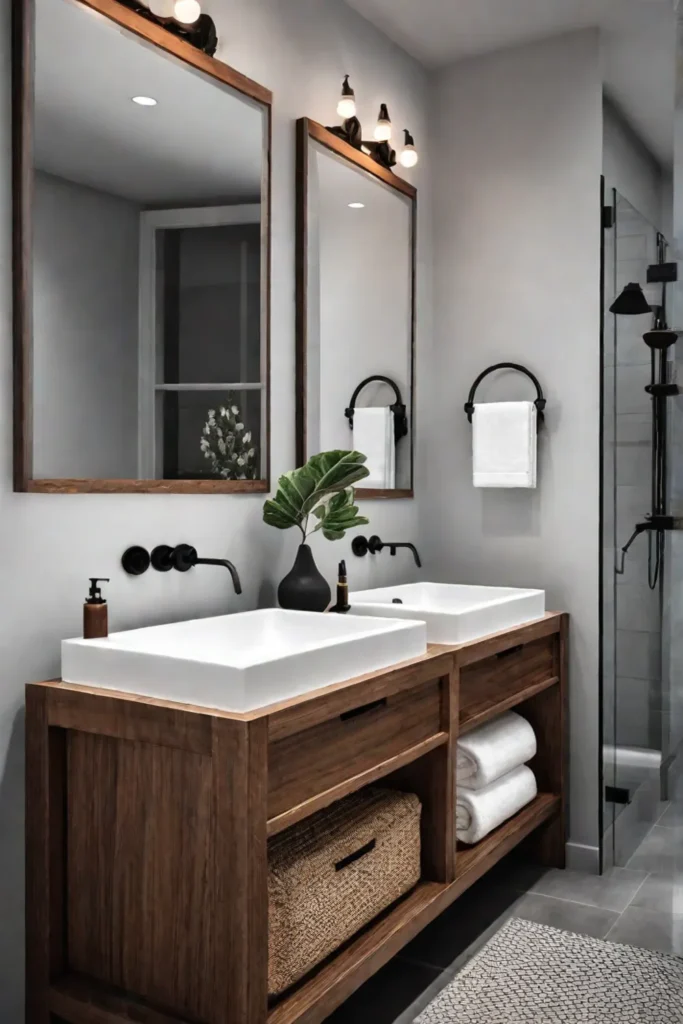 Bathroom vanity lighting creating a relaxing spalike atmosphere