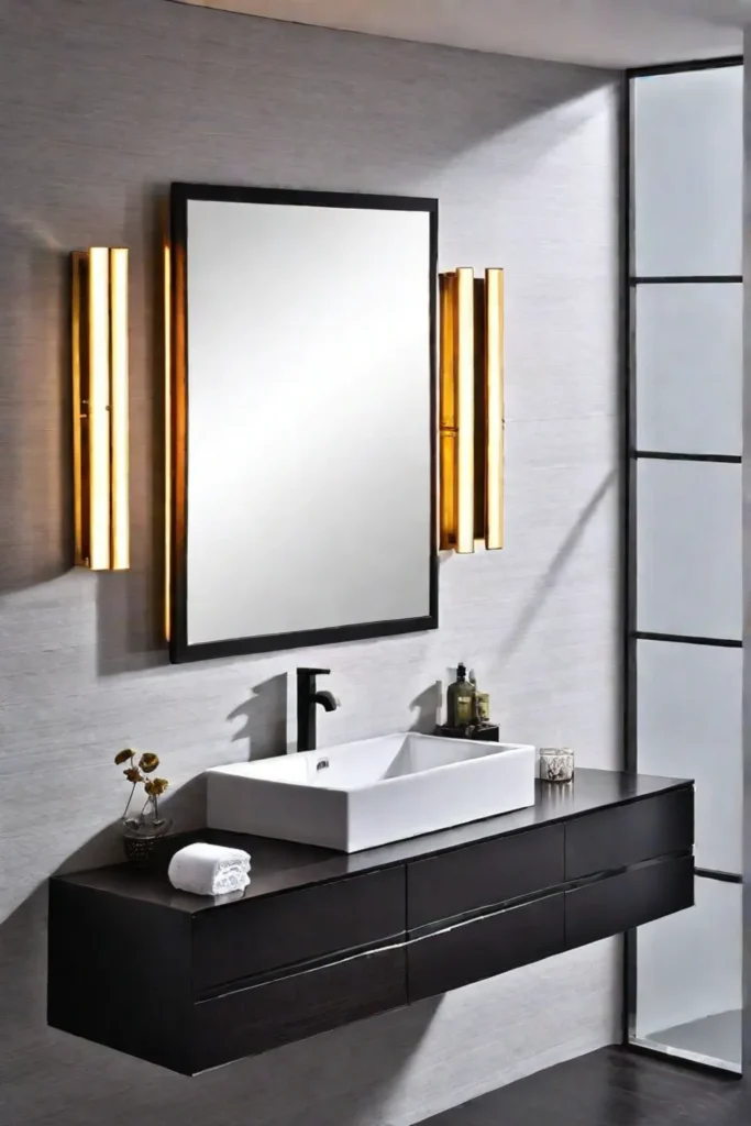 Bathroom vanity with sconces for task lighting