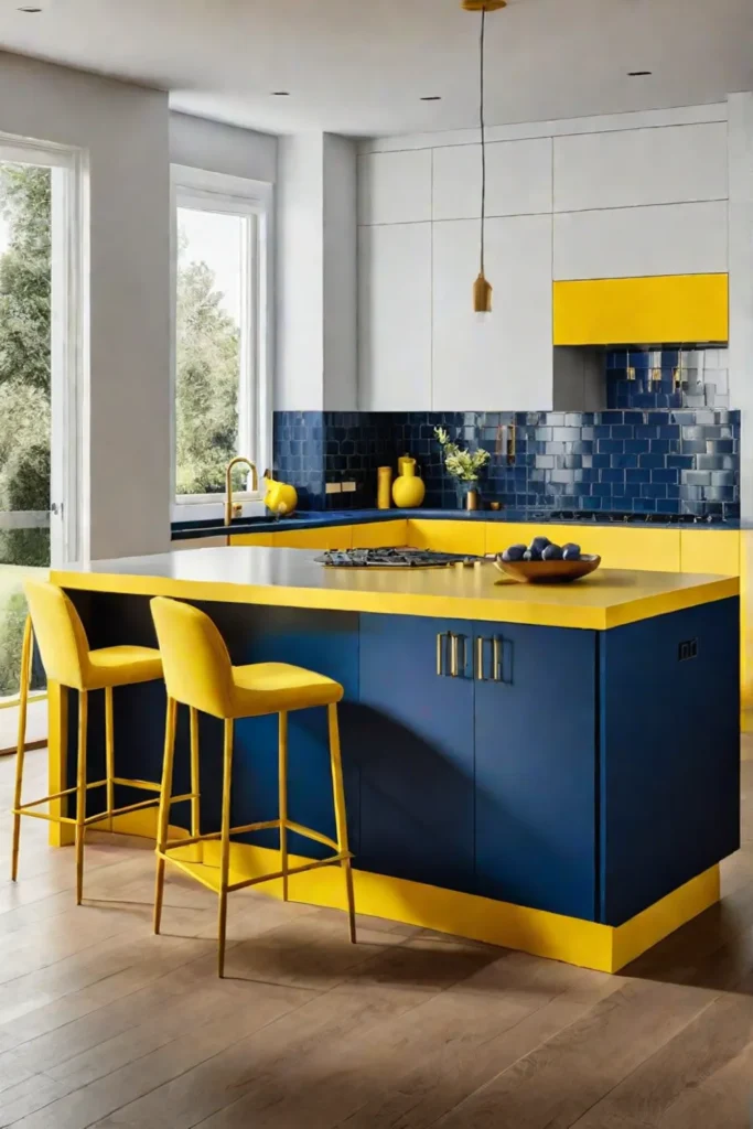Bold kitchen design with contrasting colors