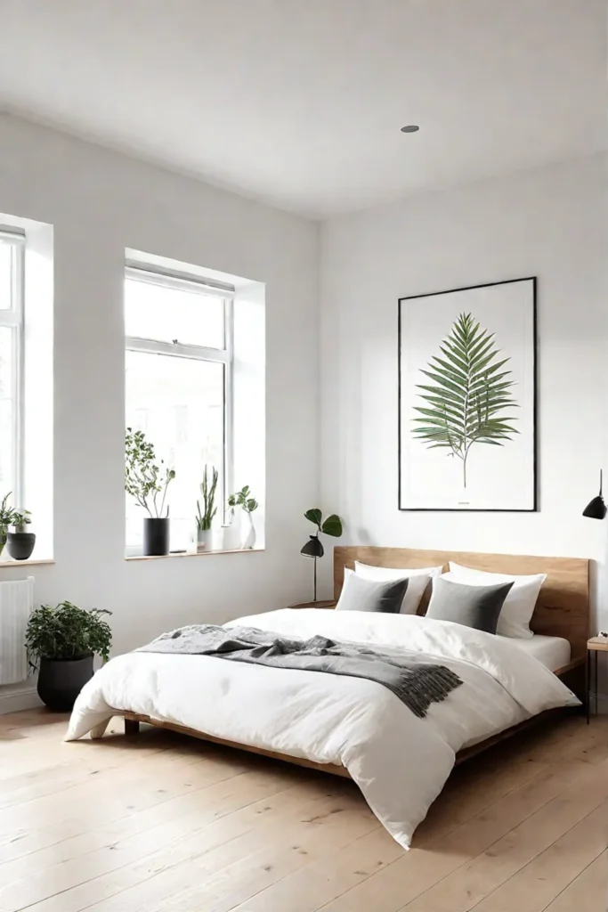 Bright bedroom with natureinspired decor