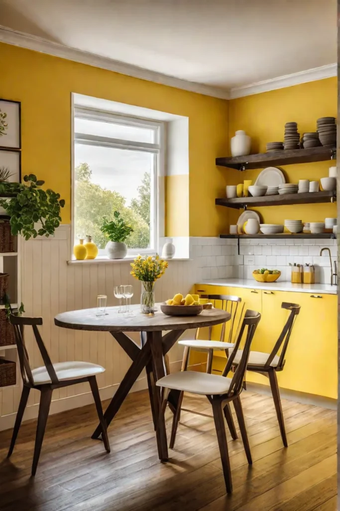 Cheerful small kitchen with dining area