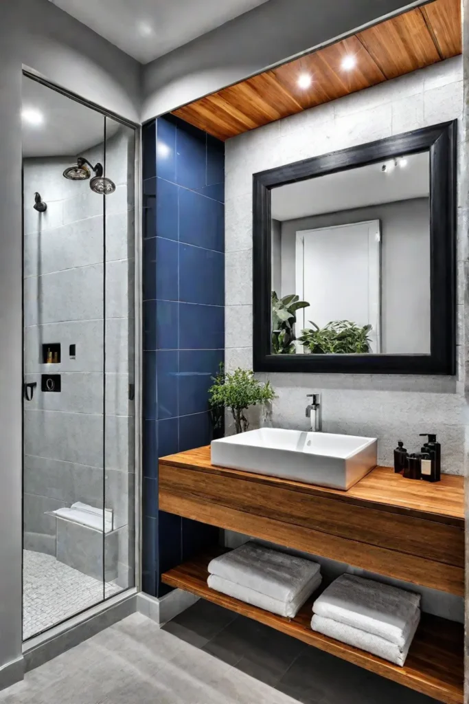 Chic bathroom with spacesaving solutions