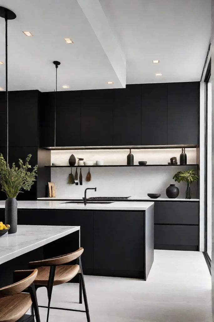 Clean and modern kitchen design with simple lighting
