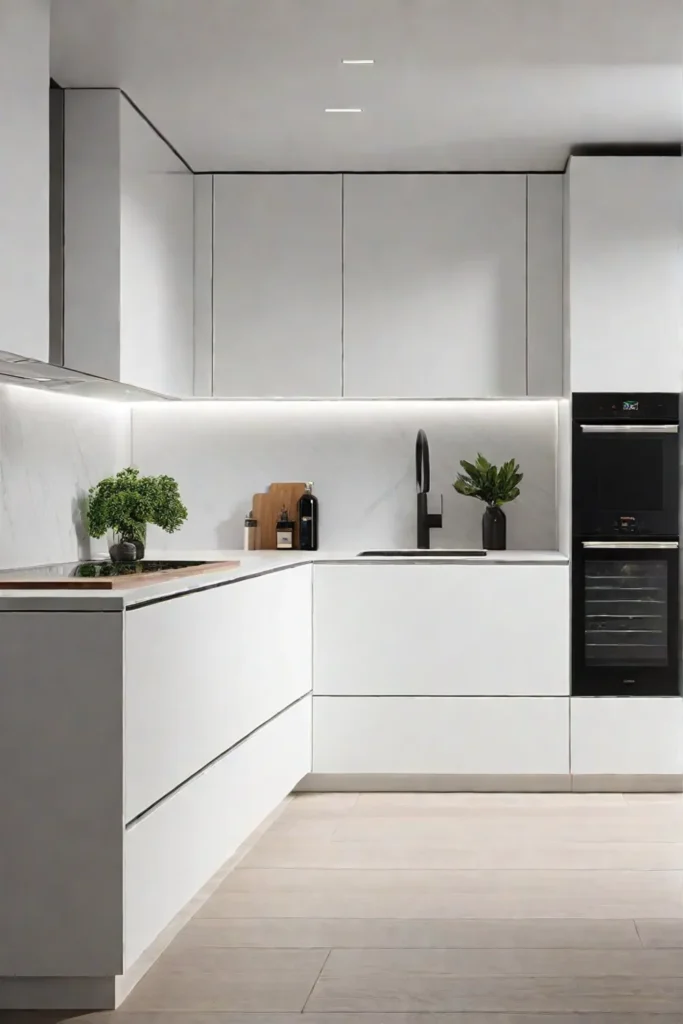 Clutterfree kitchen design with integrated appliances