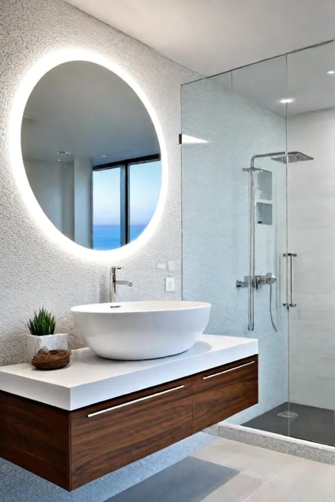 Coastal bathroom with clean and modern aesthetic