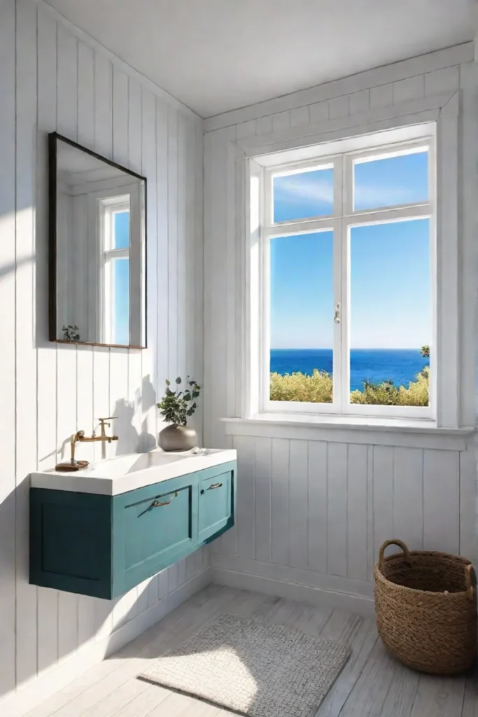 Coastal bathroom with ocean view 1