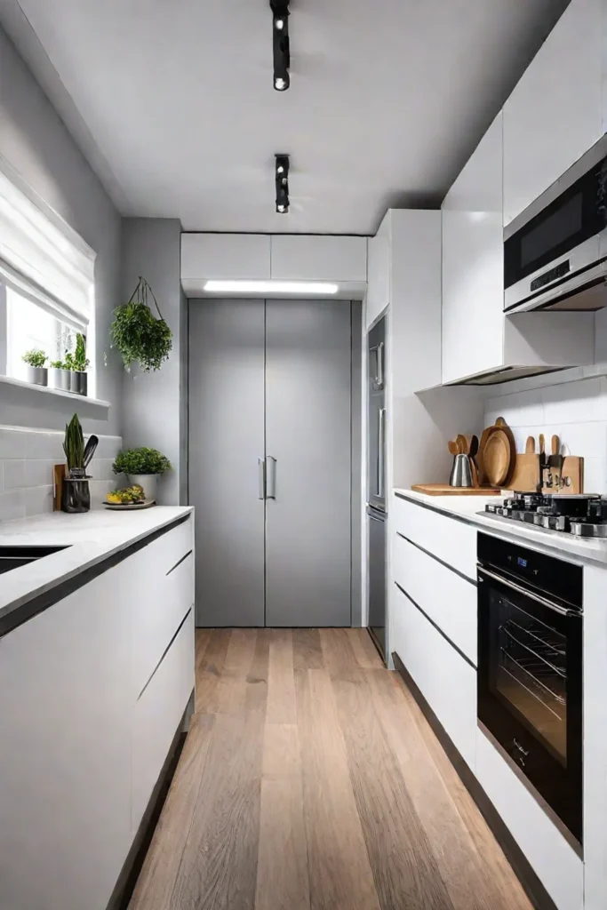 Combination oven and microwave in a minimalist kitchen