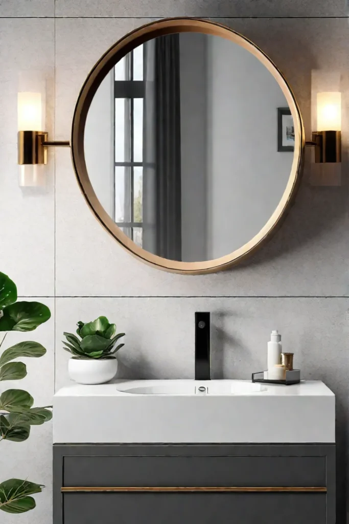 Contemporary vanity with sconce lighting