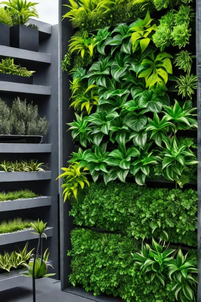 Ecofriendly vertical garden using reclaimed materials