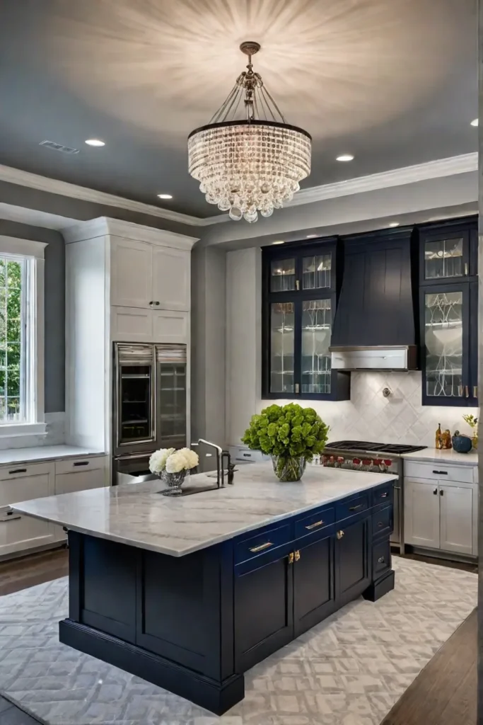 Elegant and functional lighting in a mixedstyle kitchen