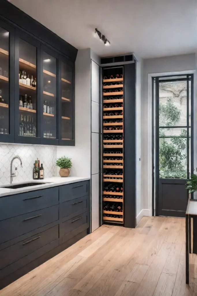 Functional kitchen design with builtin storage