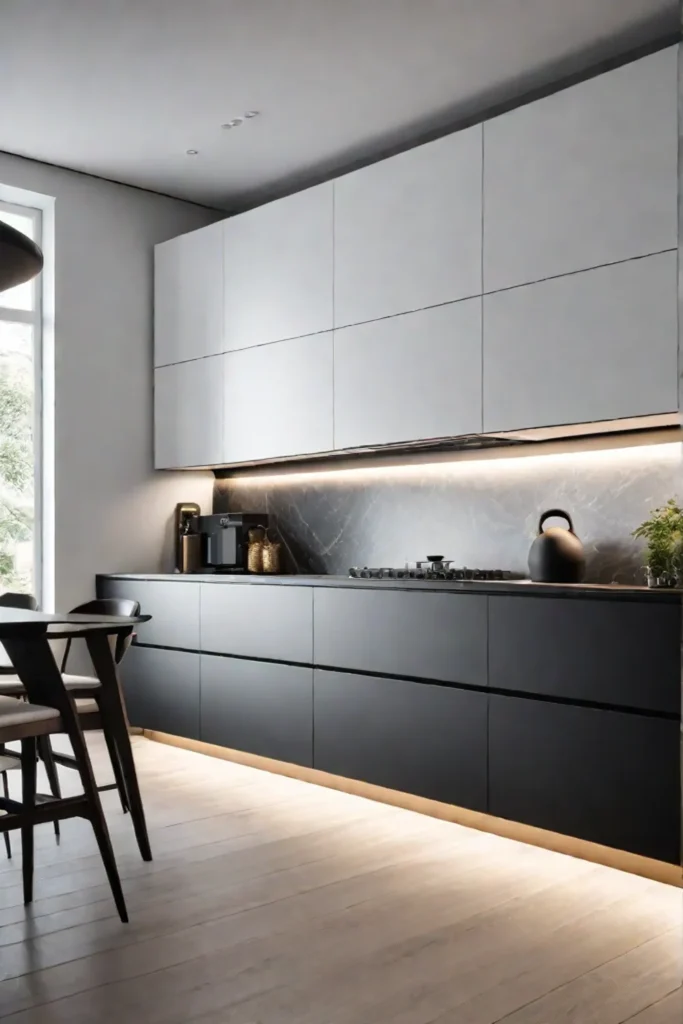 Futuristic kitchen with smart storage