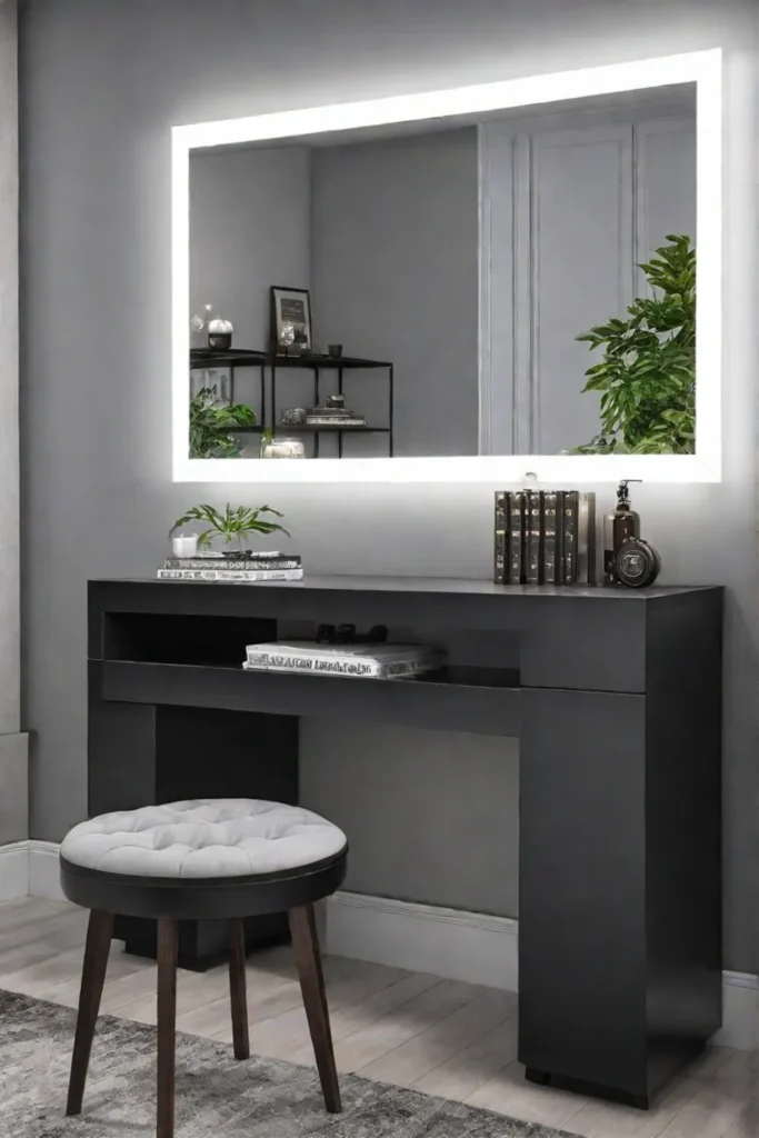 Glamorous vanity with dimmable LEDs
