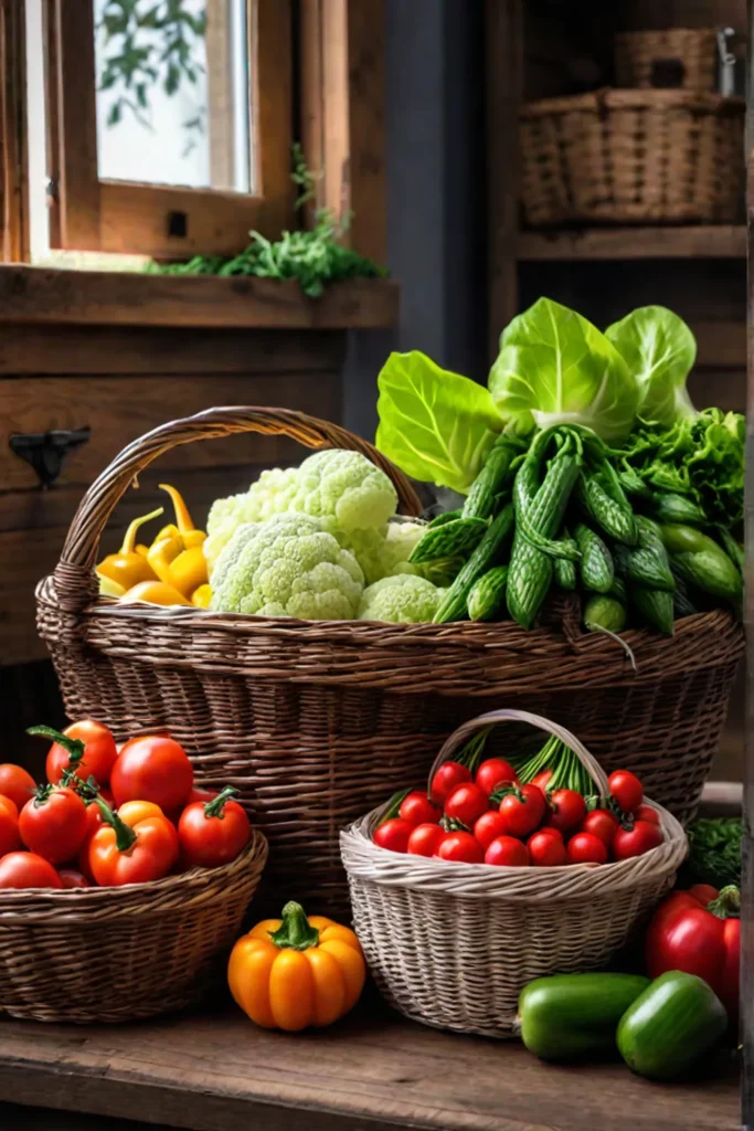 Harvest bounty from a sustainable kitchen garden