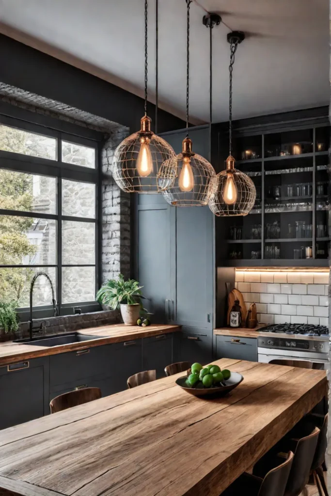 Industrial elements add character to a Scandinavian kitchen