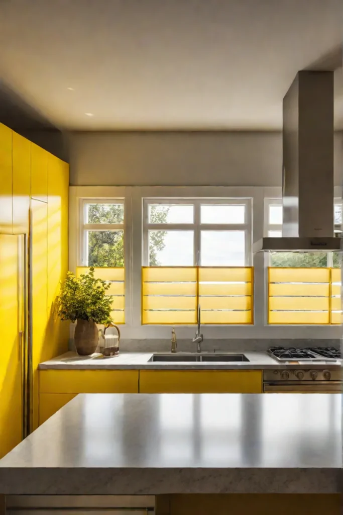 Kitchen island with cabinets wrapped in contact paper featuring a bold graphic pattern