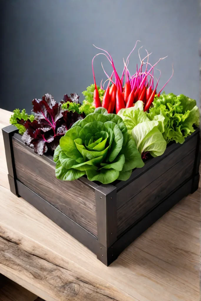 Lettuce and radishes Companion planting in a small space