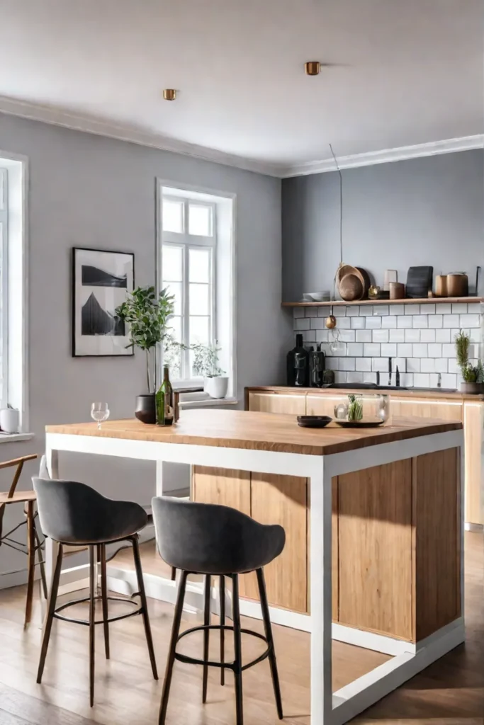 Light wood and clean design create a practical and stylish kitchen island