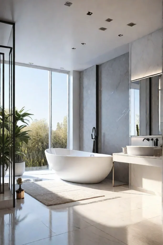 Luxurious and elegant coastal bathroom