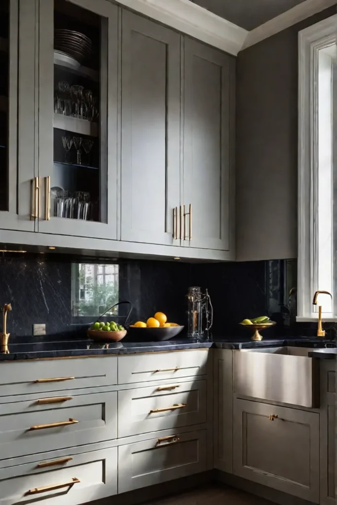 Luxury kitchen with dark custom cabinetry