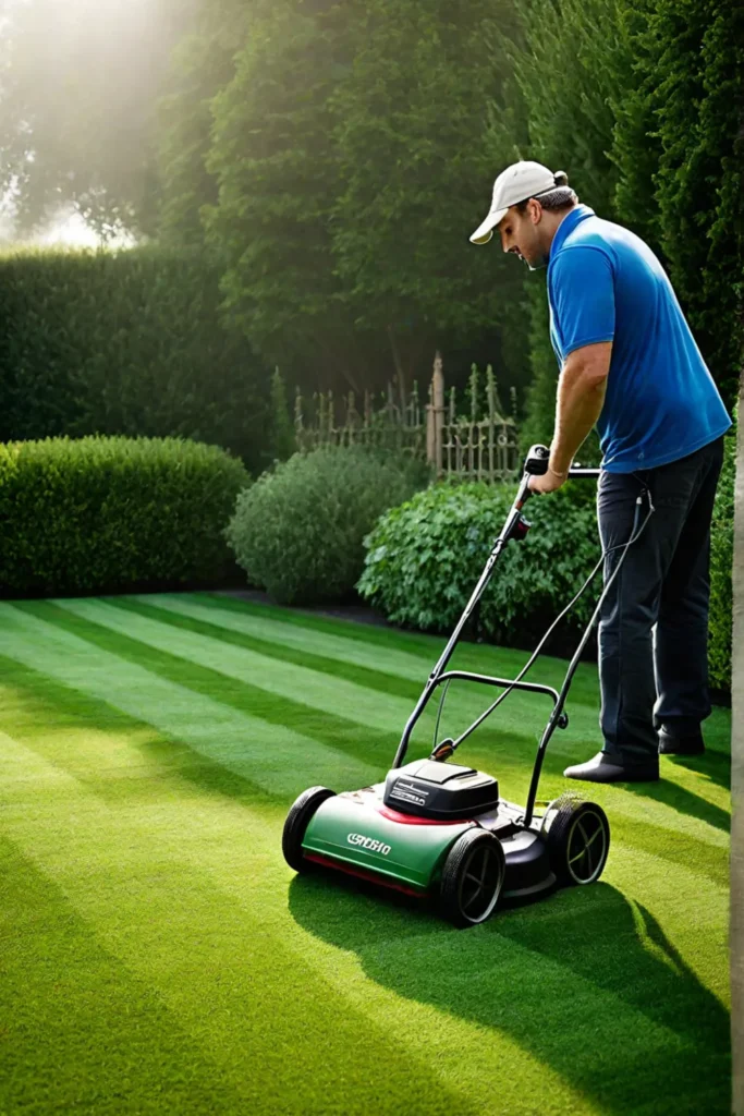 Maintaining a striped lawn with a push mower