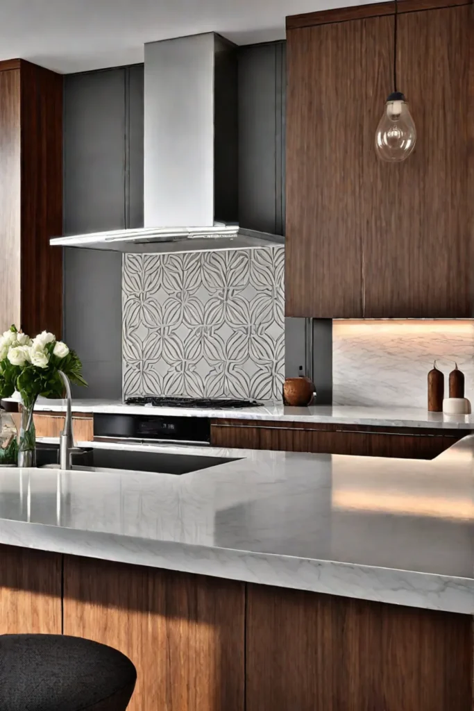 Modern and inviting kitchen with geometric patterns
