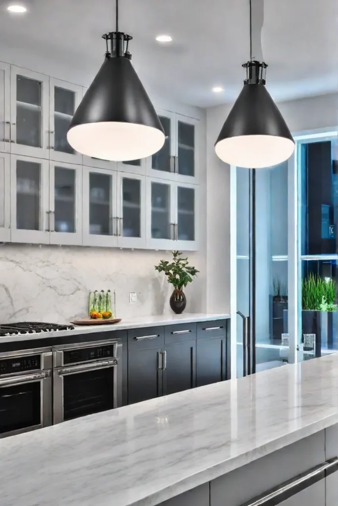 Modern kitchen durable quartz countertops