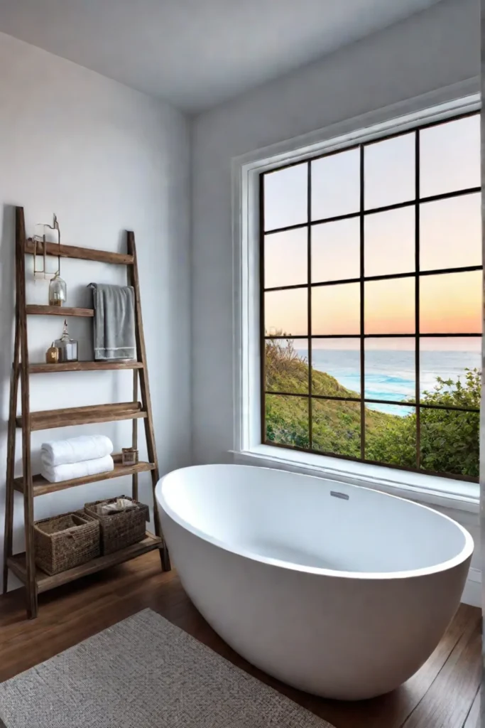 Relaxing bathroom with ocean views