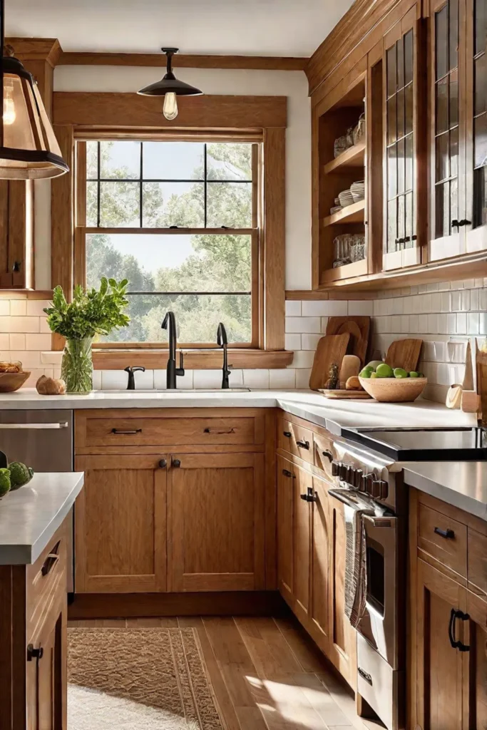 Rustic kitchen design with warm wood tones 1