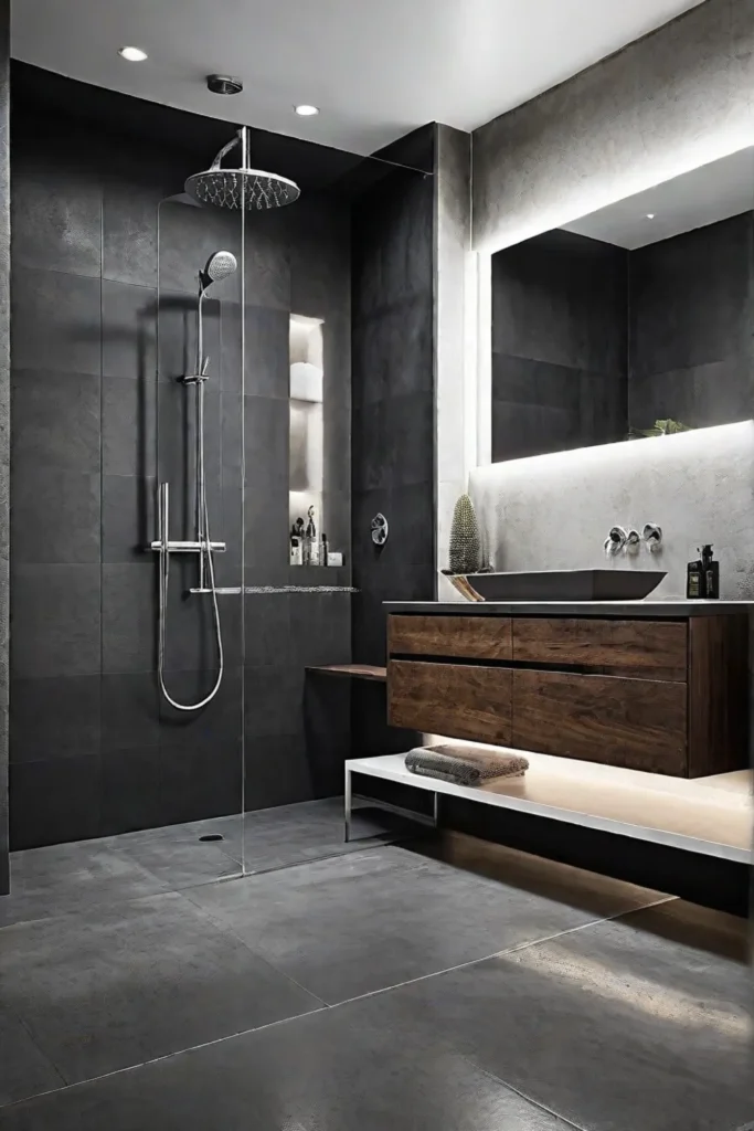 Scandinavian bathroom with industrial design elements