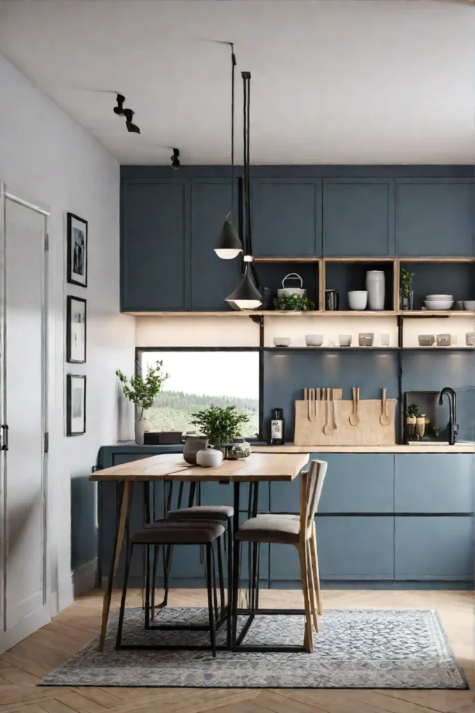 Spacesaving solutions and efficiency define a small Scandinavian kitchen