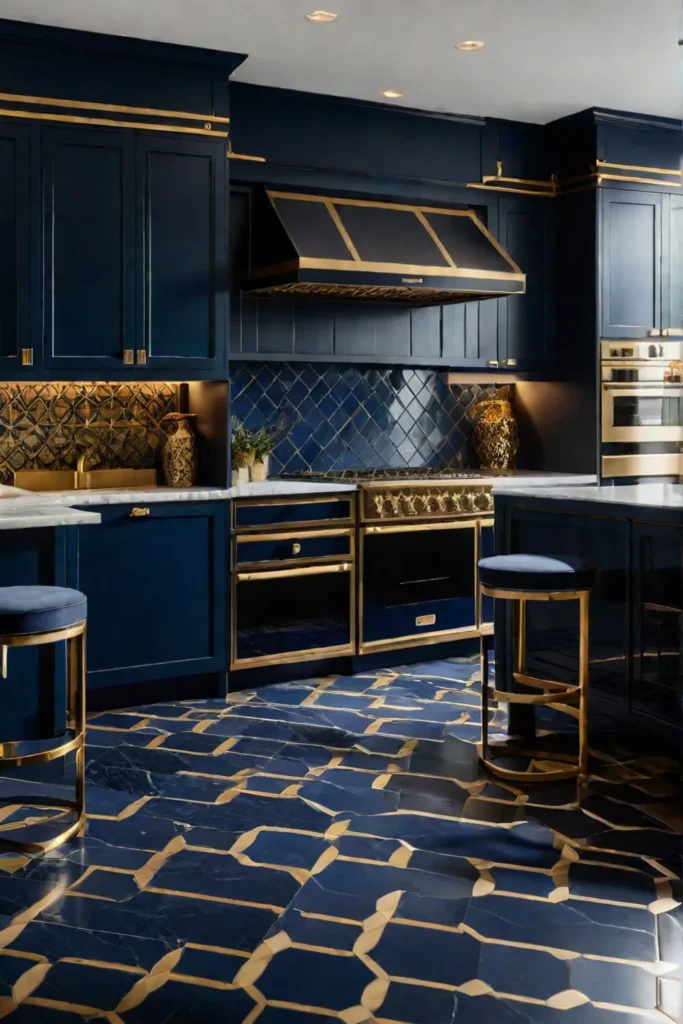 Statement kitchen with patterned tile floor