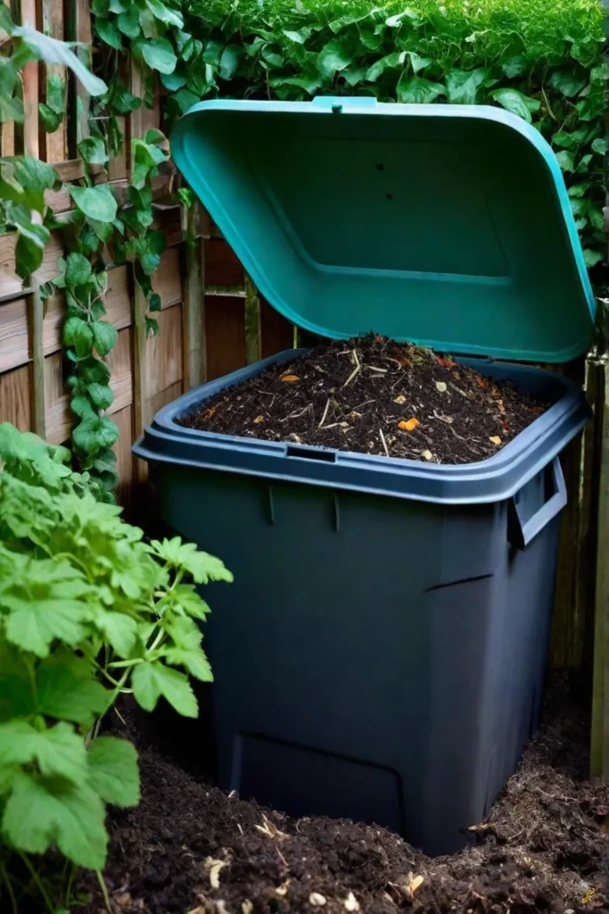 Sustainable gardening practices include composting for healthy soil