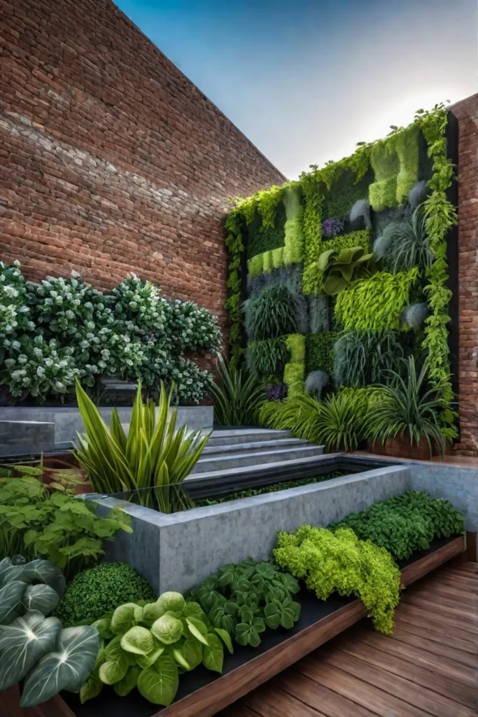 Urban gardening with cascading greenery
