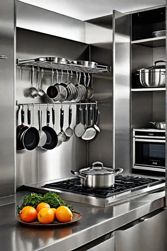Vertical storage solutions in a small kitchen