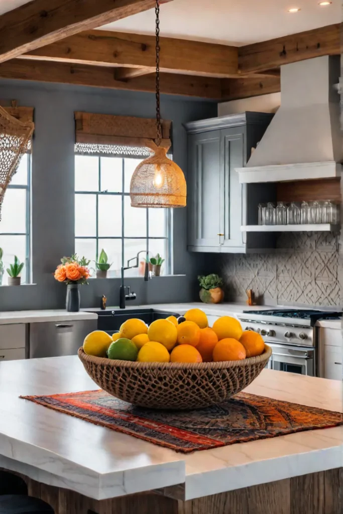Warmth and color in a small kitchen space