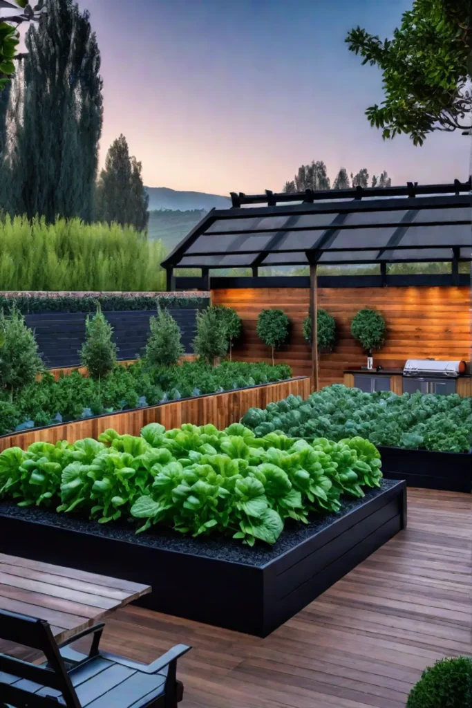 Welldesigned and sustainable backyard kitchen garden