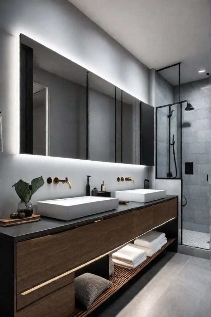 contemporary bathroom sleek accents refined design