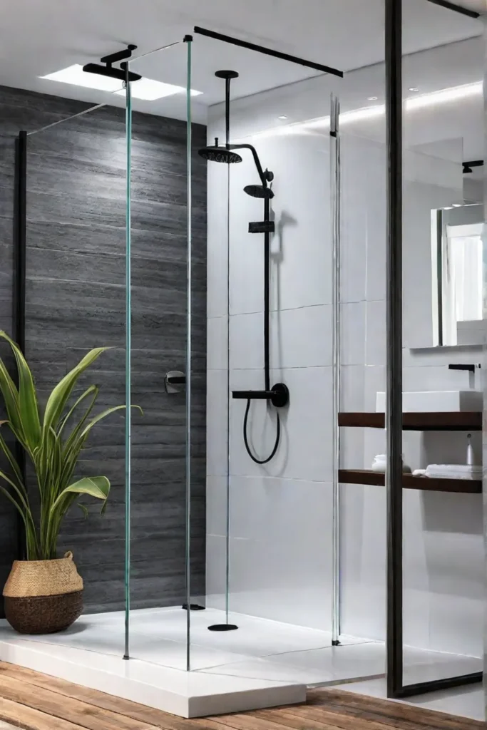 Modern small bathroom with walkin shower
