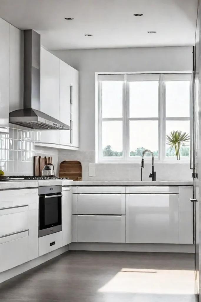 Spacious white kitchen with an open and inviting atmosphere
